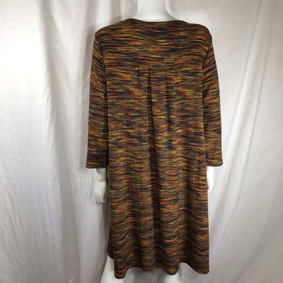 Song n Spirit Waffle Knit 3/4 Sleeve Swing Dress - Picture 3 of 7